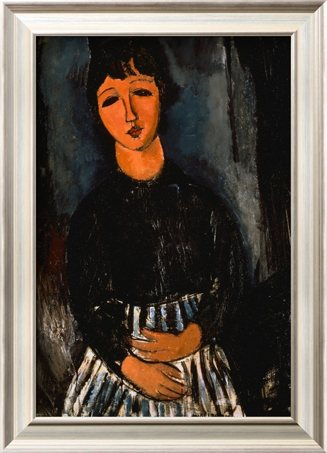 Servant with Striped Apron - Amedeo Modigliani Paintings